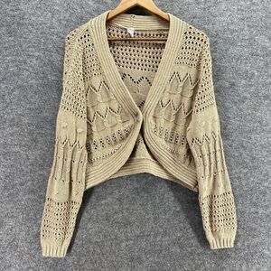5/$45 Old Navy Cardigan Women XS Beige Knit V-Neck Long Sleeve One Button